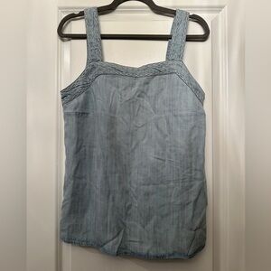 Eddie Bauer Tranquil Sleeveless Square-Neck Embroidered Top|Size M